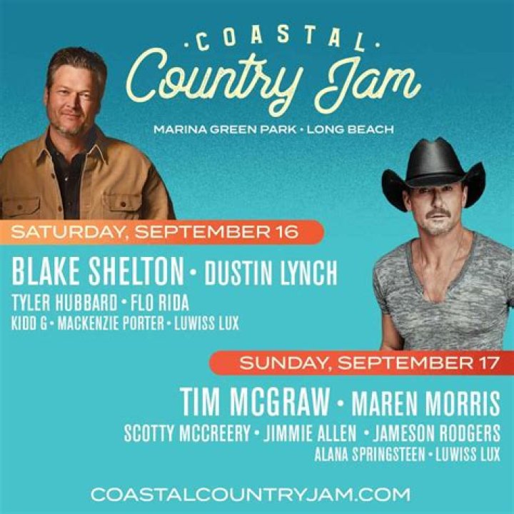 Blake Shelton and Tim McGraw Set to Headline Coastal Country Jam