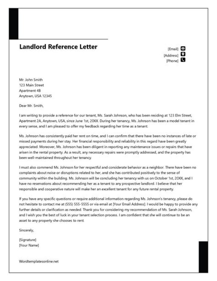 JadeZ | Landlord Reference Letter