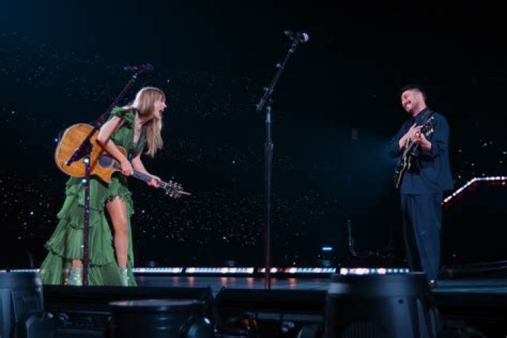 Taylor Swift and Marcus Mumford Perform at Las Vegas Eras Concert |